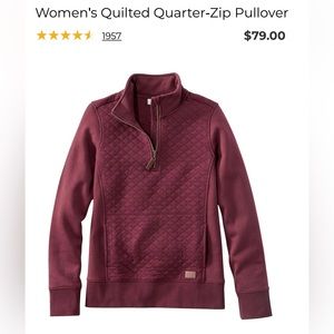 L.L. Bean Quilted Pullover, Size Large.  Great Used Condition. Warm and Comfy.